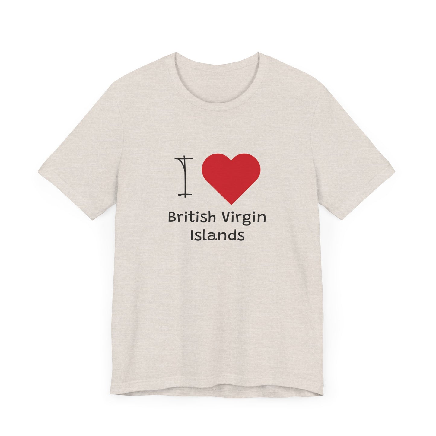 I Love British Virigin Island Unisex Jersey Short Sleeve Tee