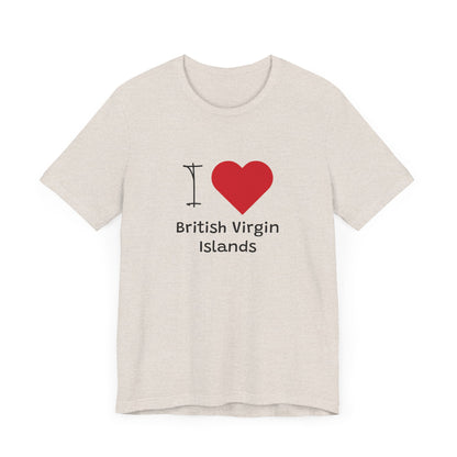 I Love British Virigin Island Unisex Jersey Short Sleeve Tee