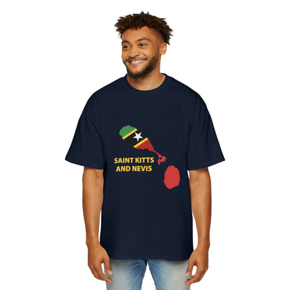 Saint Kitts and Nevis Map Men's Heavy Oversized Tee