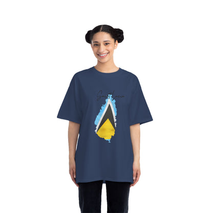 Saint Lucia Map Shape Flag T-Shirt