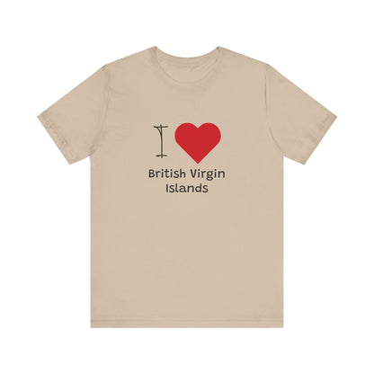I Love British Virigin Island Unisex Jersey Short Sleeve Tee