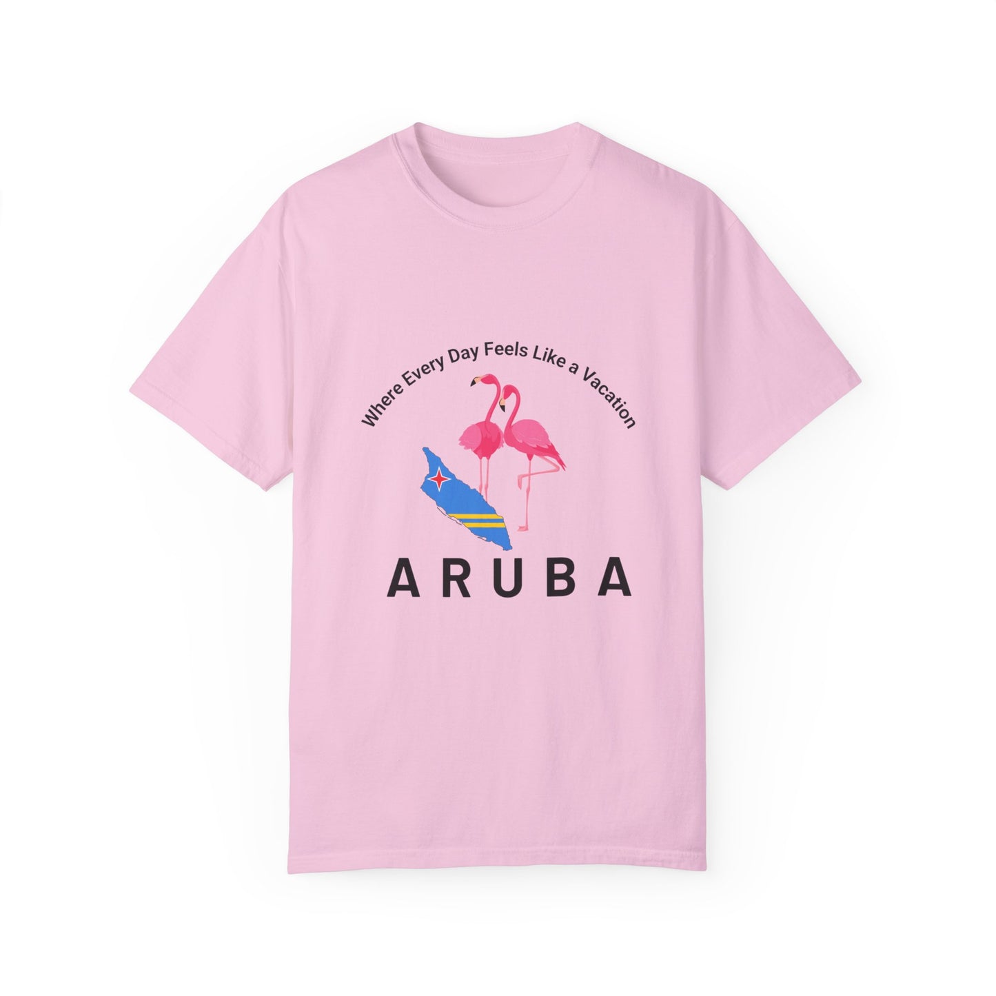 Vacation Vibe Unisex T-Shirt - Aruba Flamingos Design