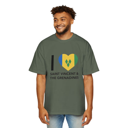 I Love Saint Vincent and the Grenadines Men's Heavy Oversized T-shirt