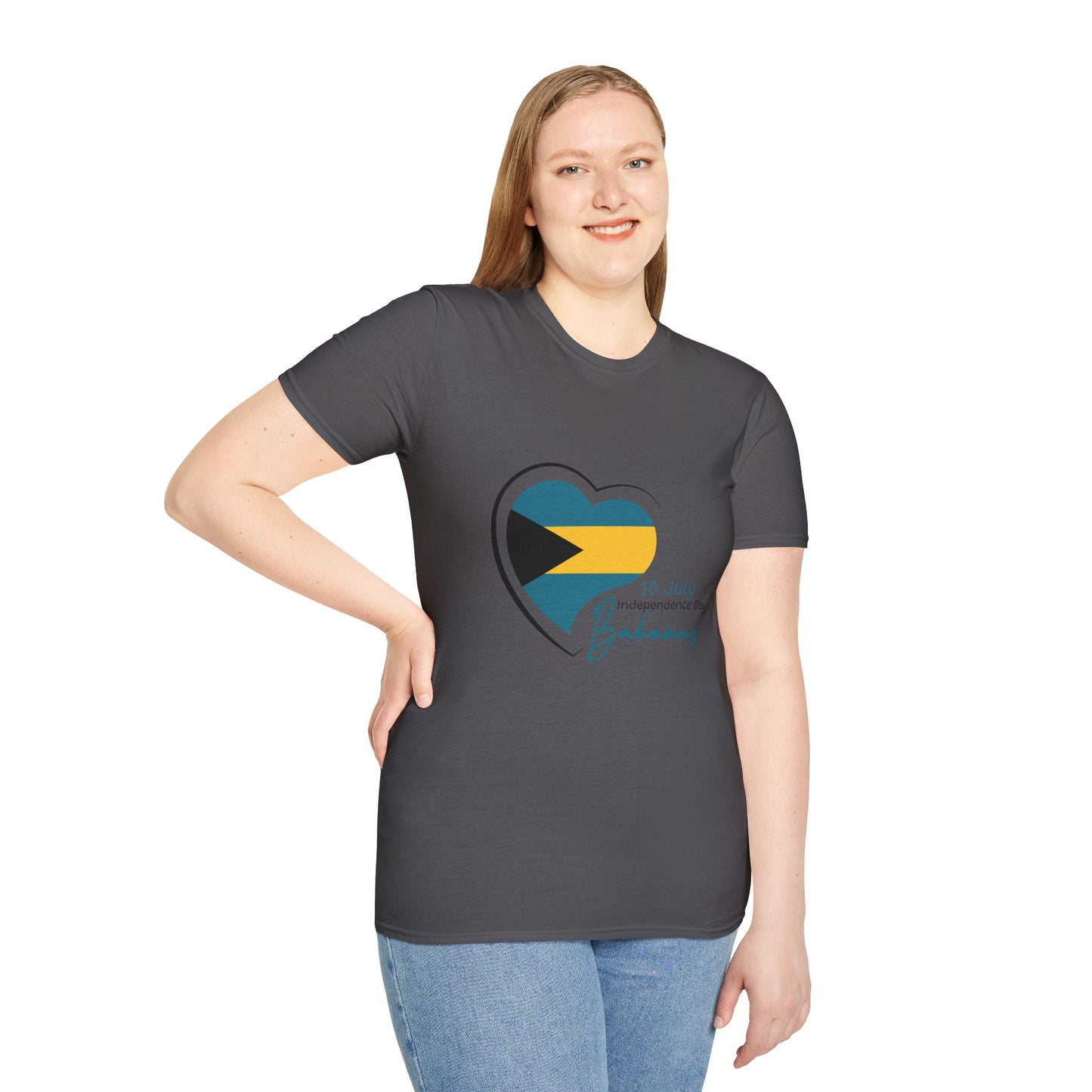 Bahamas Heart Shaped Flag  T-Shirt