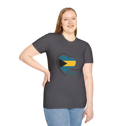 Bahamas Heart Shaped Flag  T-Shirt
