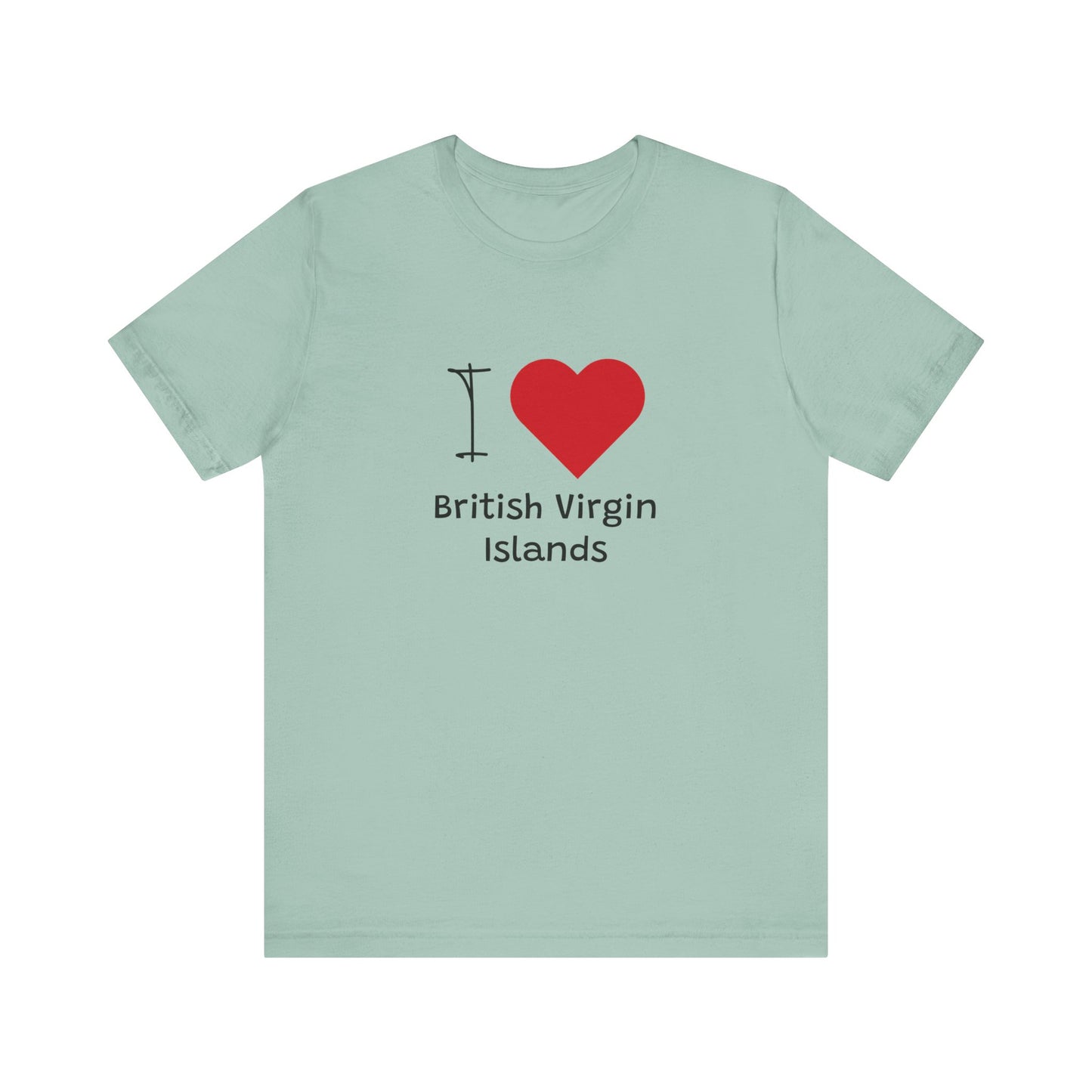 I Love British Virigin Island Unisex Jersey Short Sleeve Tee