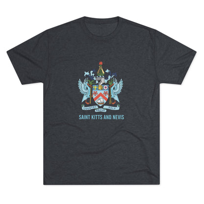 Saint Kitts and Nevis Coat Of Arm Unisex Tri-Blend T-Shirt