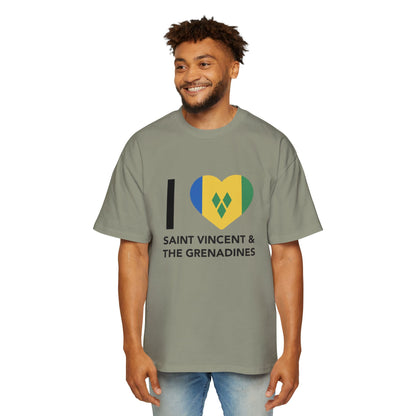 I Love Saint Vincent and the Grenadines Men's Heavy Oversized T-shirt