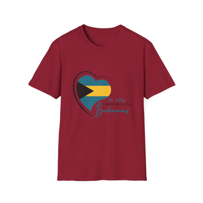 Bahamas Heart Shaped Flag  T-Shirt