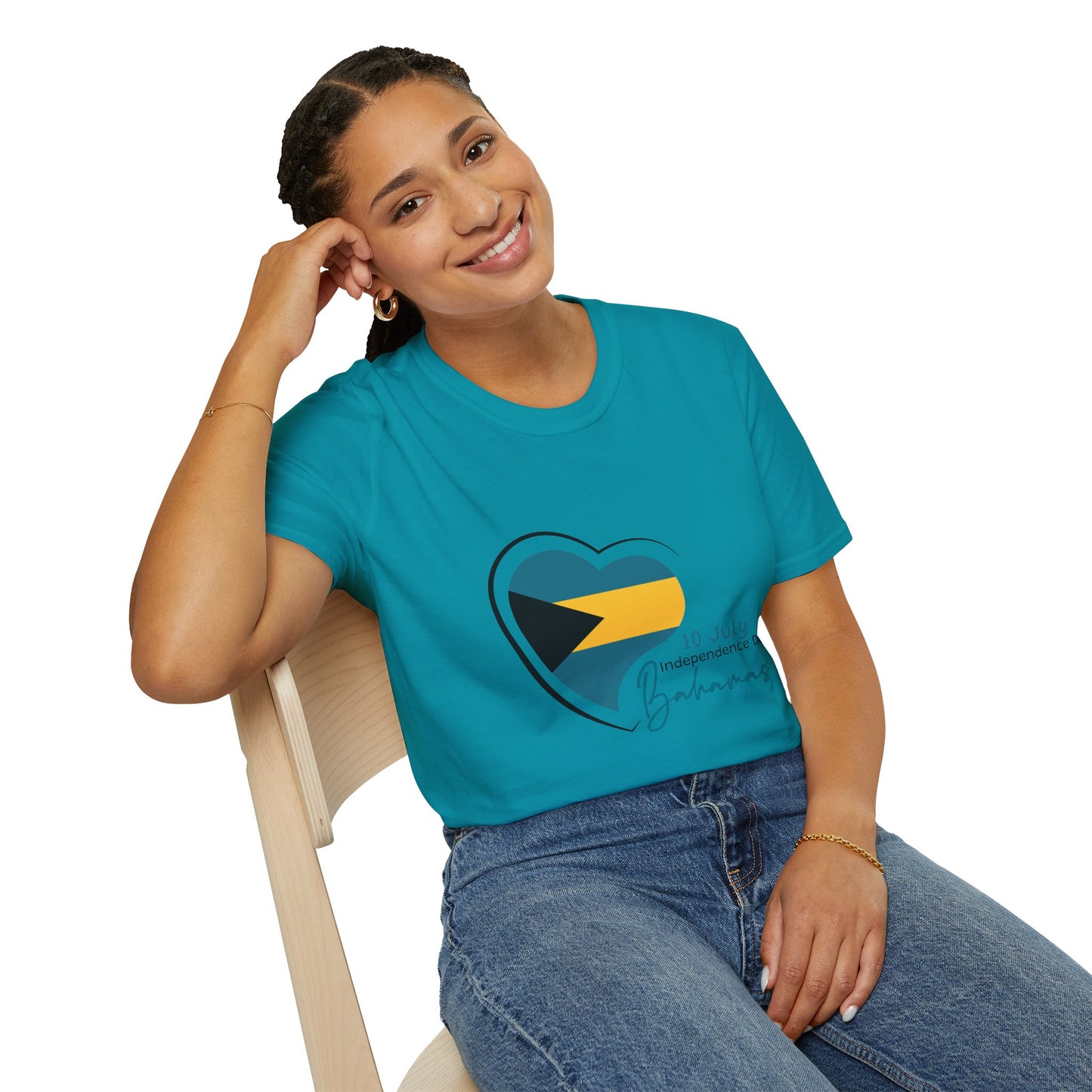 Bahamas Heart Shaped Flag  T-Shirt