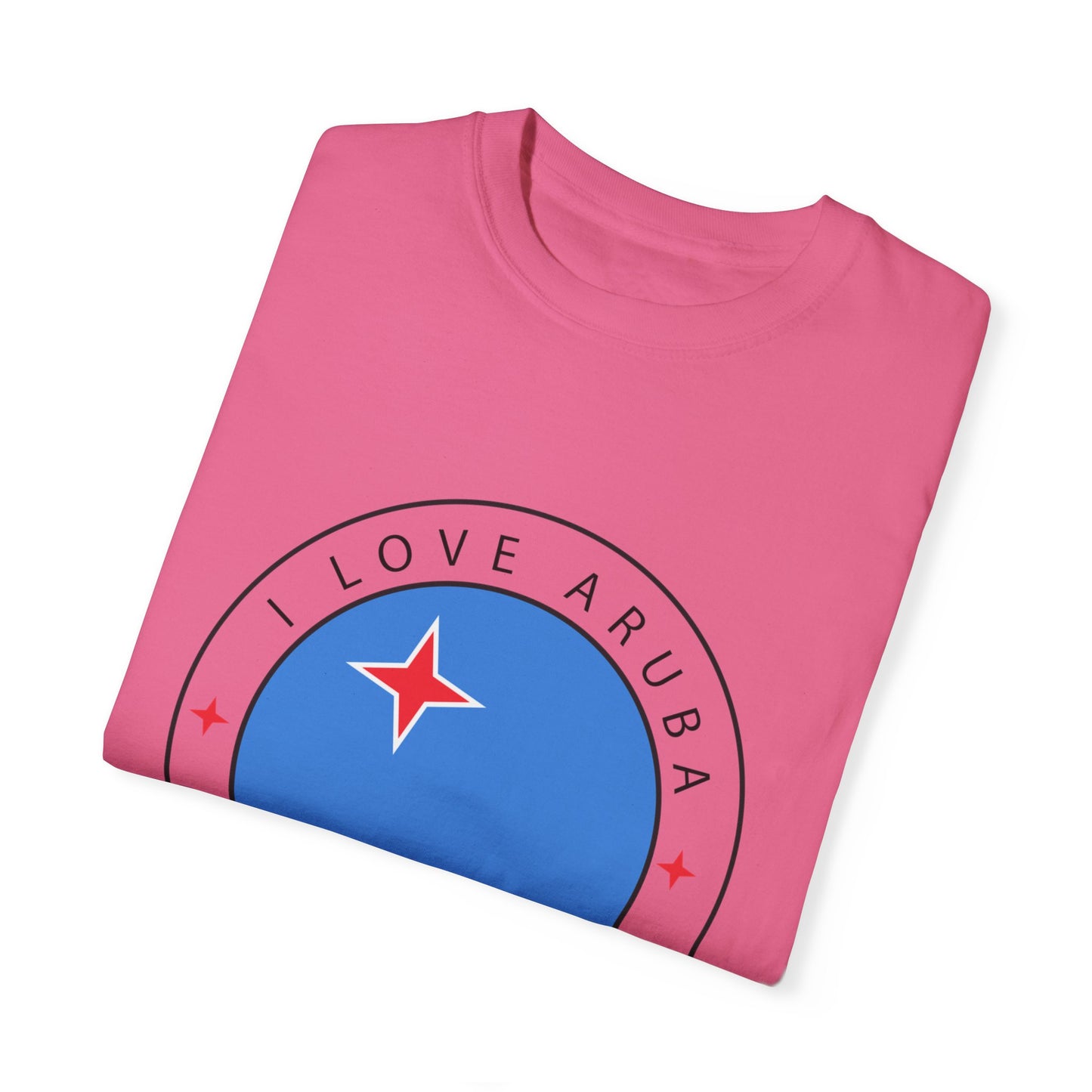 I Love Aruba Flag Unisex Garment-Dyed T-shirt