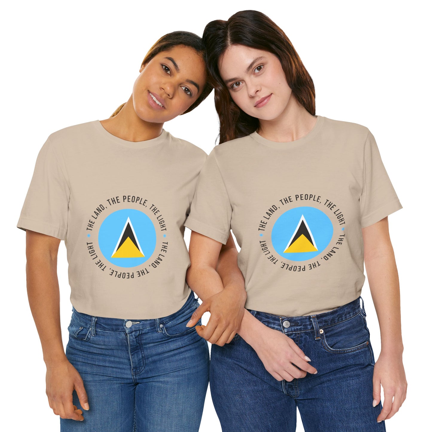 Unisex Jersey Korte Mouw Saint Lucia Vlag Shirt