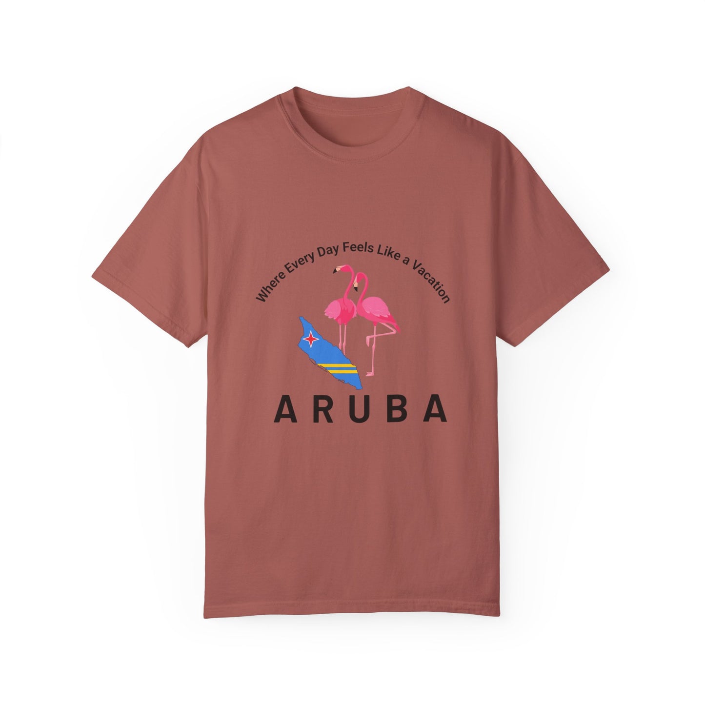 Vacation Vibe Unisex T-Shirt - Aruba Flamingos Design