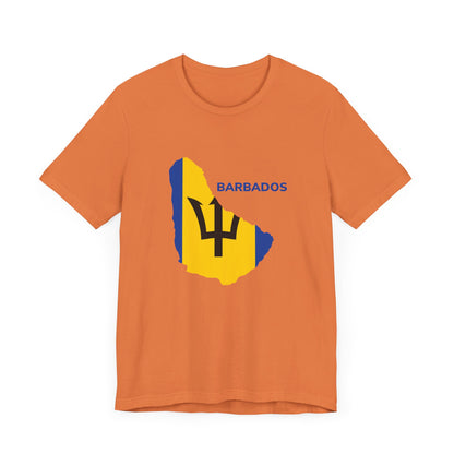 Unisex Jersey Barbados Map Flag Short Sleeve Tee