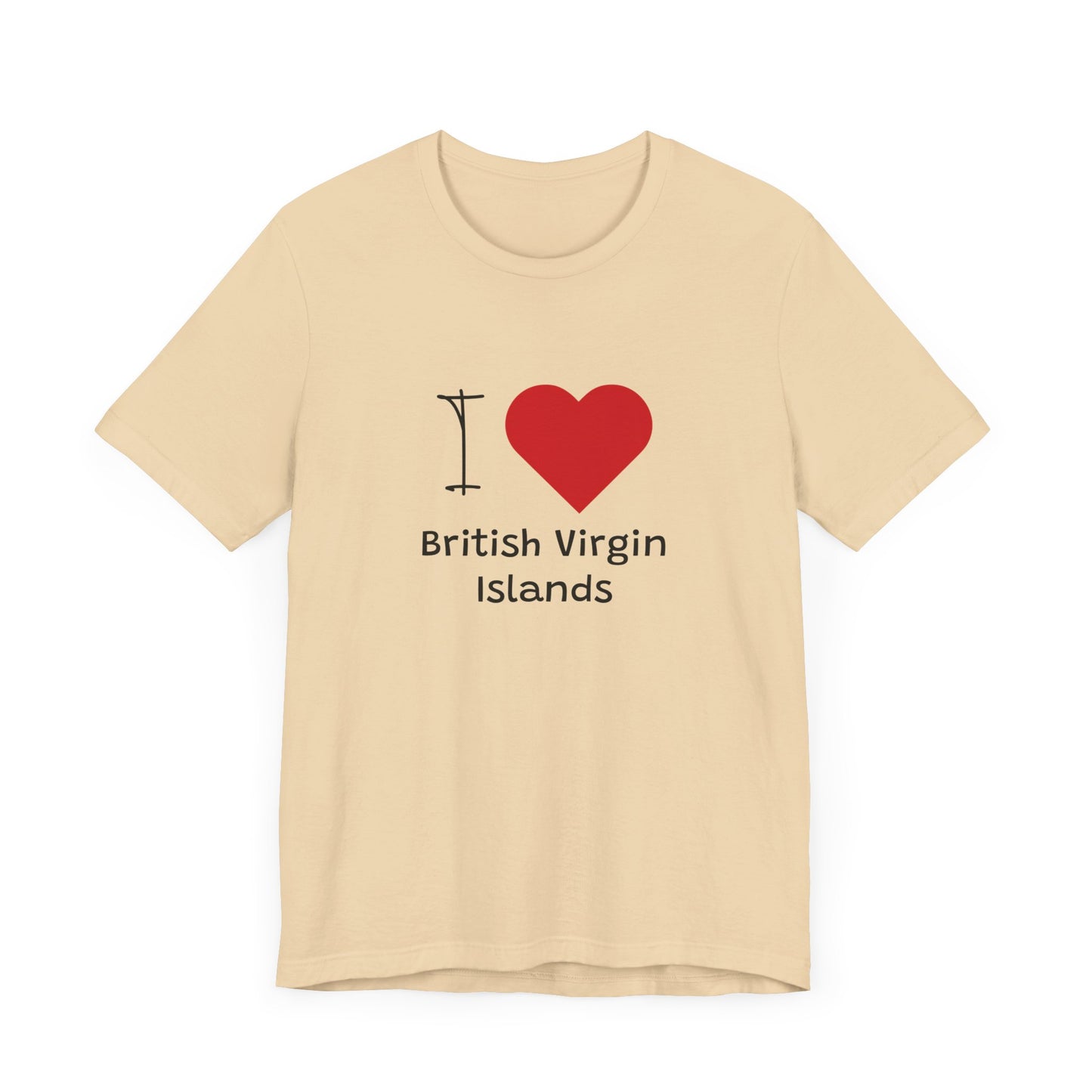 I Love British Virigin Island Unisex Jersey Short Sleeve Tee