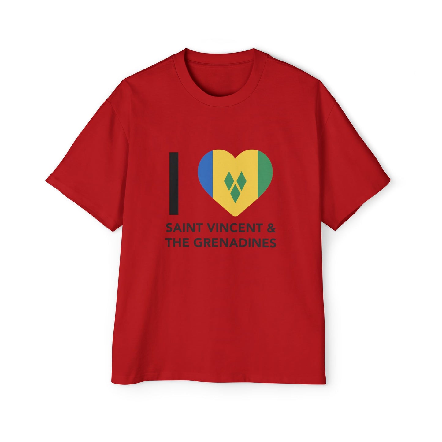 I Love Saint Vincent and the Grenadines Men's Heavy Oversized T-shirt