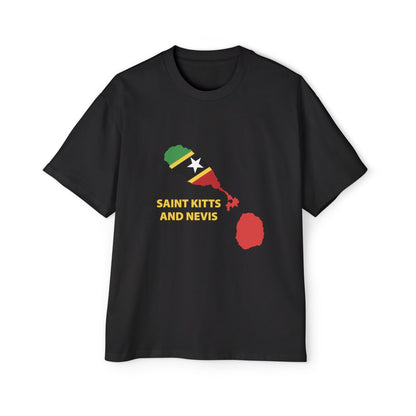 Saint Kitts and Nevis Map Men's Heavy Oversized Tee