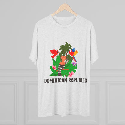 Tropical Dominican Republic Crew Tee - Unisex Tri-Blend