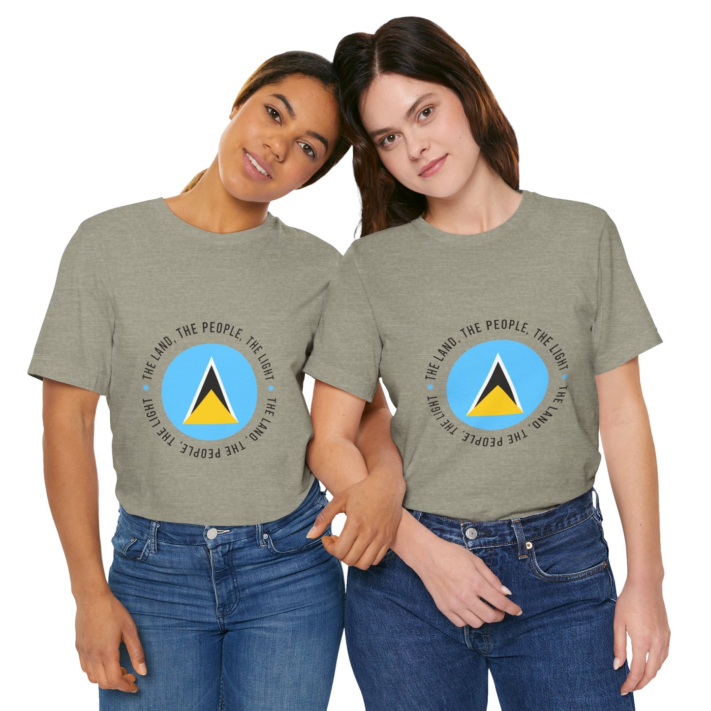 Unisex Jersey Korte Mouw Saint Lucia Vlag Shirt