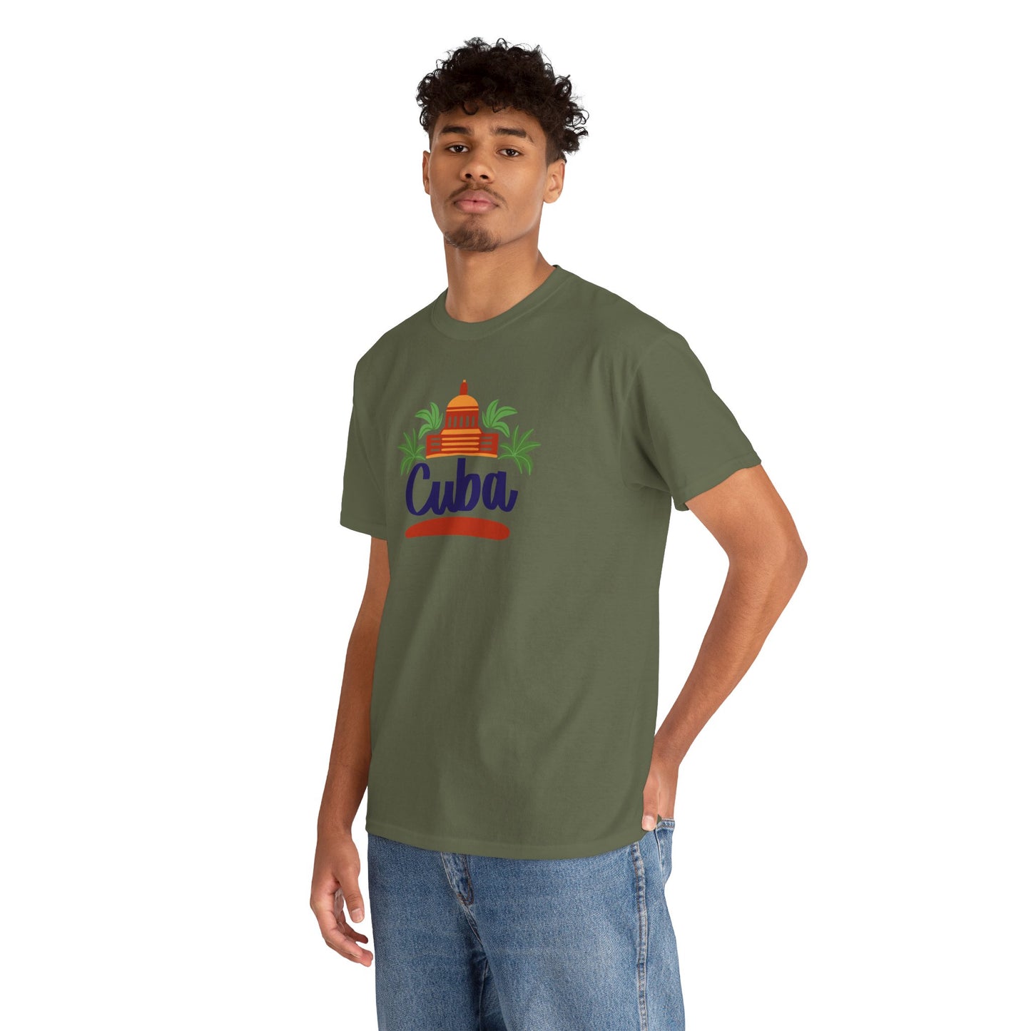 Unisex Zware Cuba Katoenen T-shirt