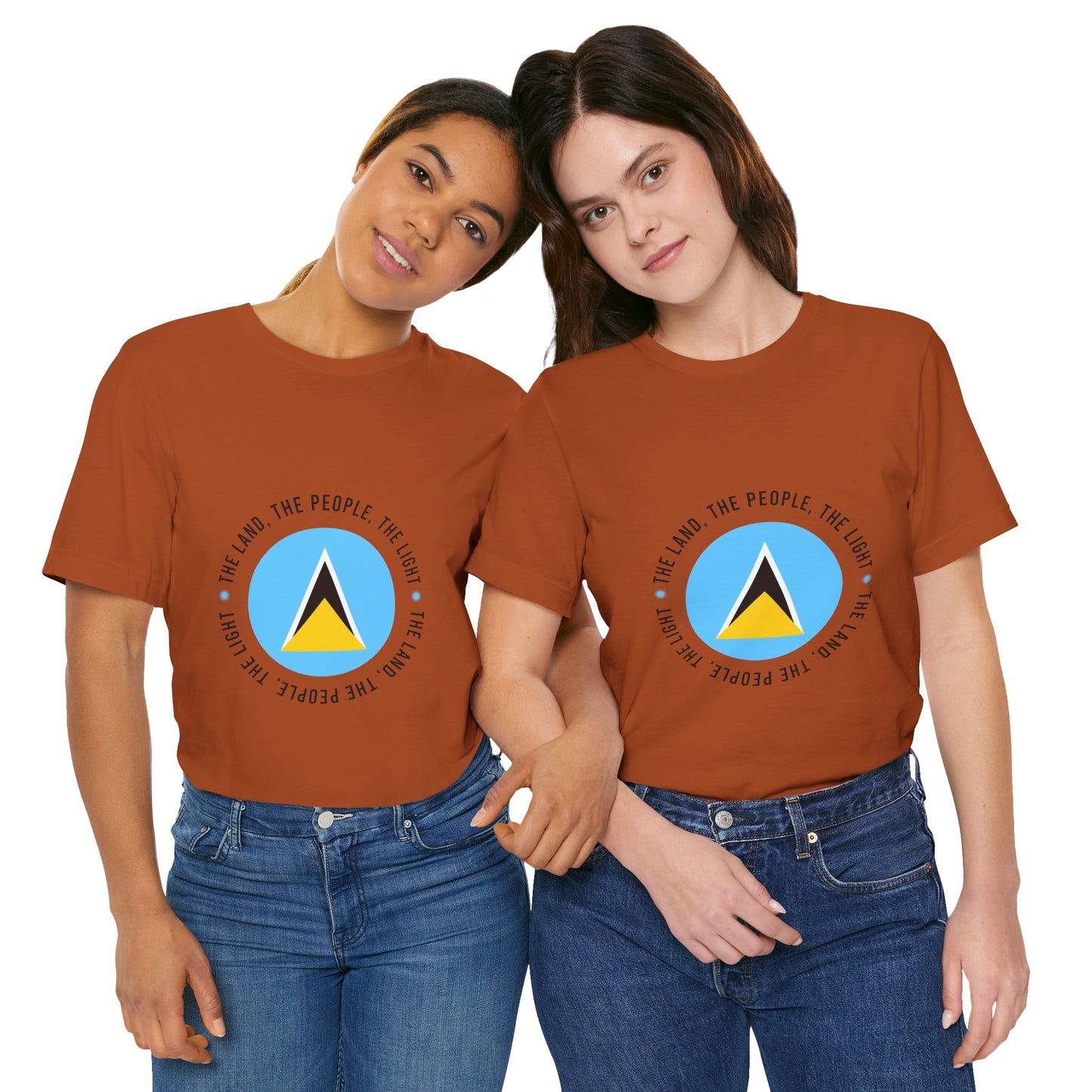 Unisex Jersey Korte Mouw Saint Lucia Vlag Shirt