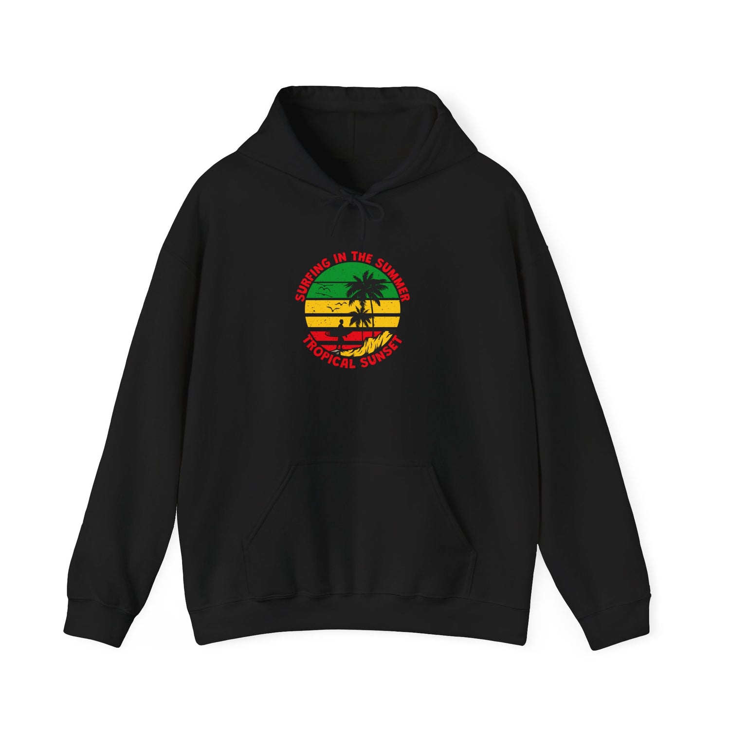 Tropical Sunset Hoodie –Jamaica Unisex Heavy Blend™ Sweatshirt for Summer Vibes