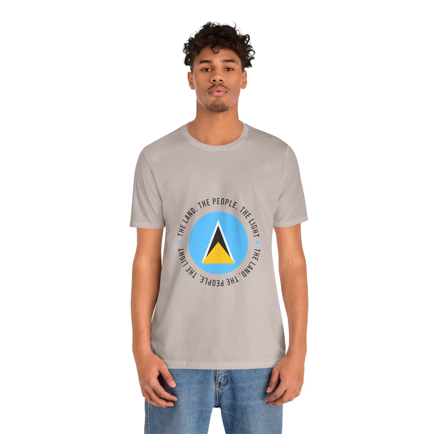 Unisex Jersey Korte Mouw Saint Lucia Vlag Shirt