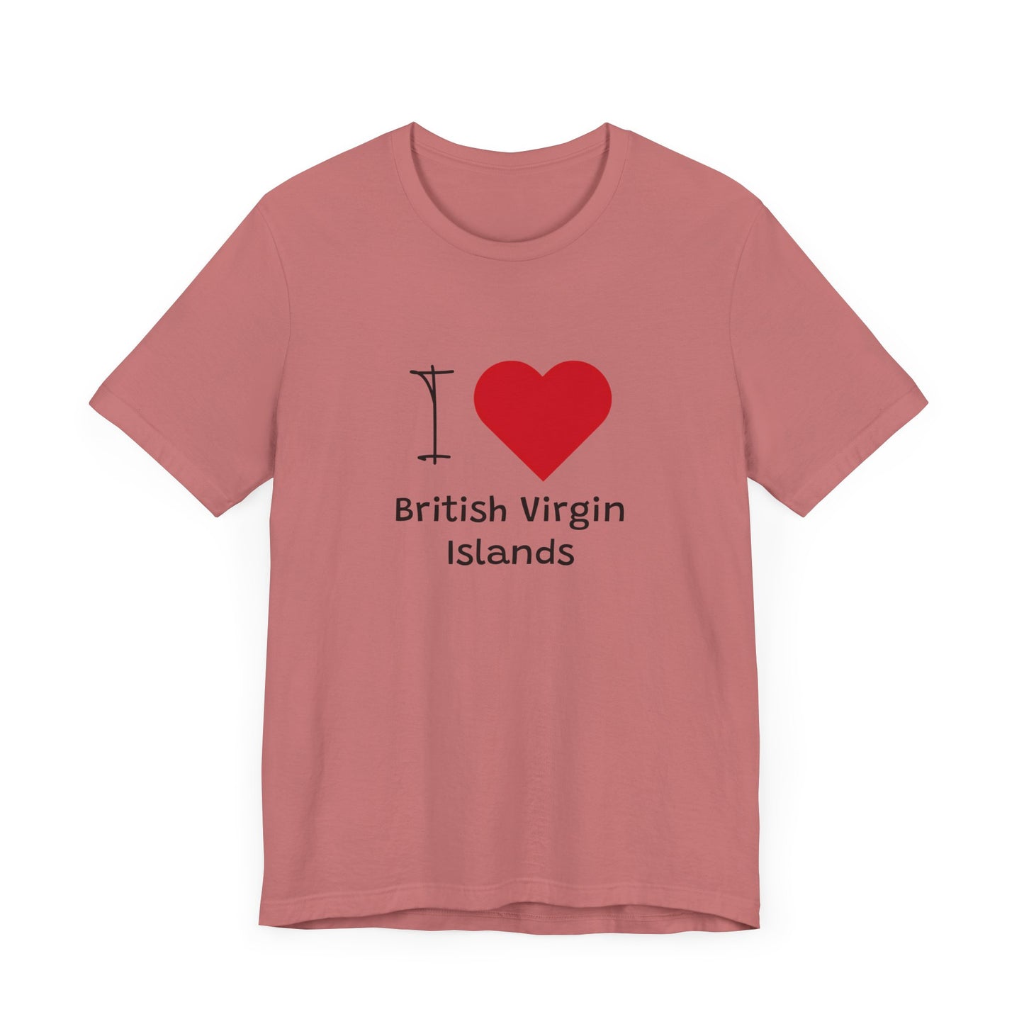I Love British Virigin Island Unisex Jersey Short Sleeve Tee