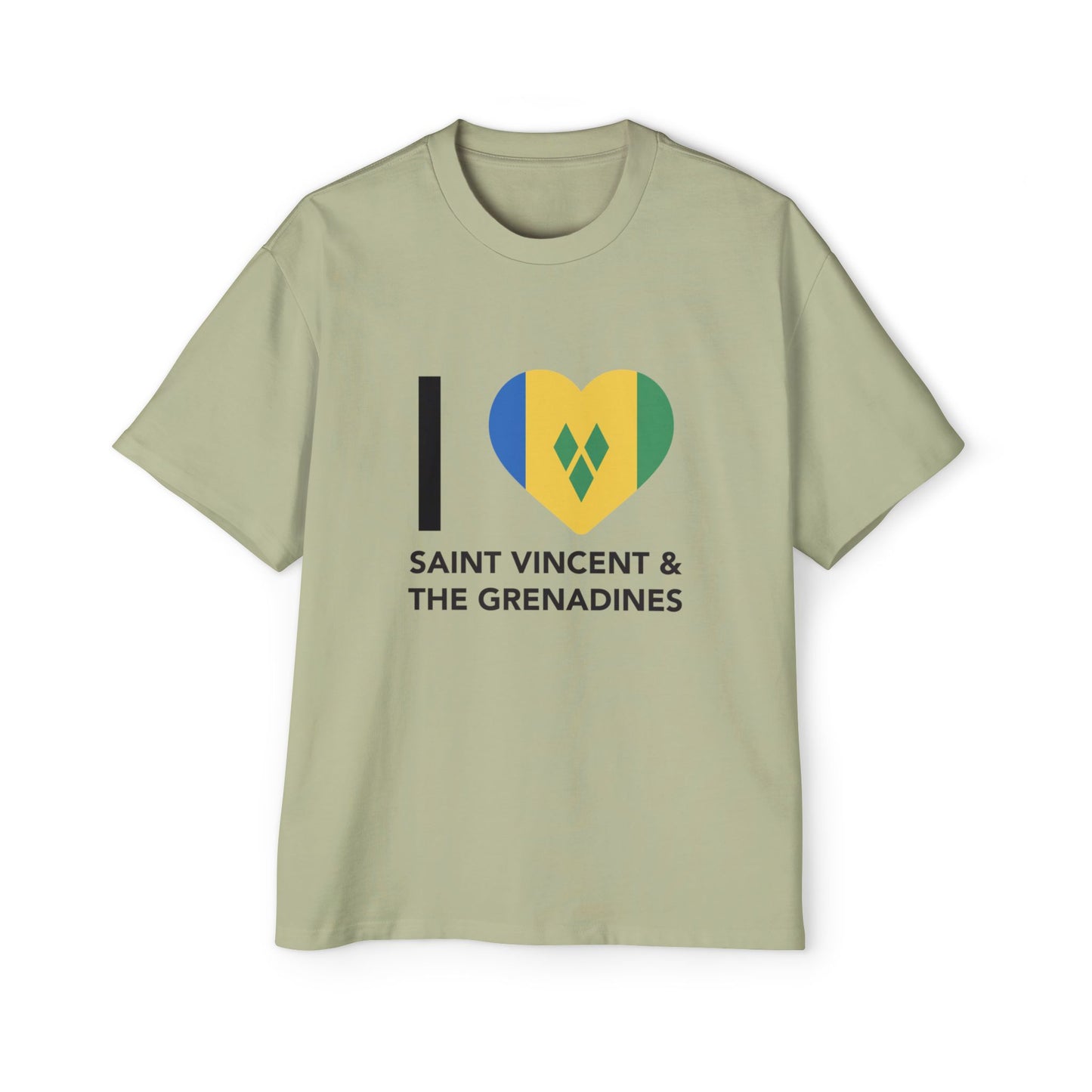 I Love Saint Vincent and the Grenadines Men's Heavy Oversized T-shirt