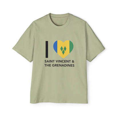 I Love Saint Vincent and the Grenadines Men's Heavy Oversized T-shirt