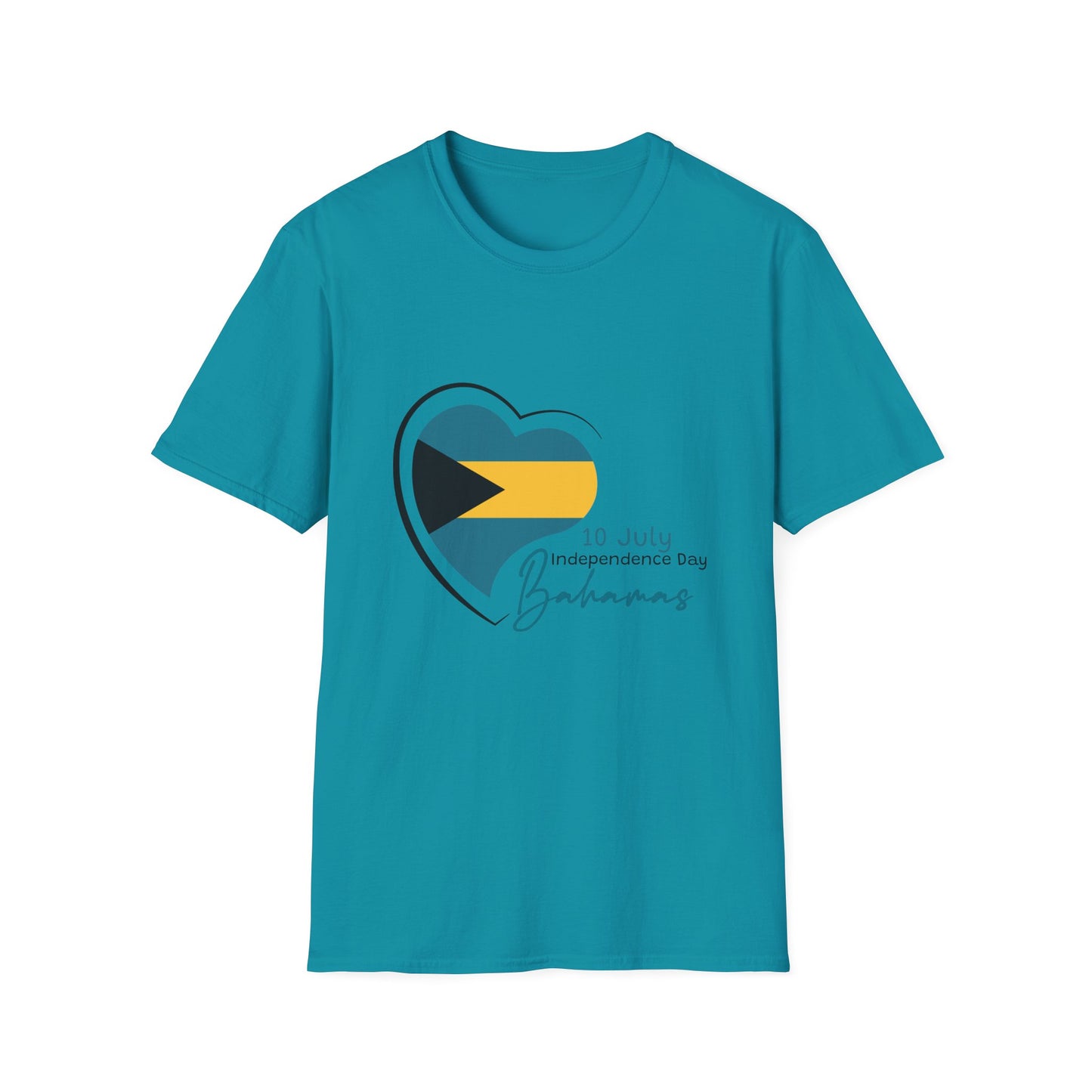 Bahamas Heart Shaped Flag  T-Shirt
