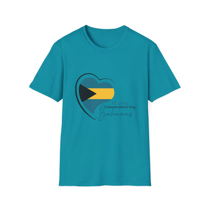 Bahamas Heart Shaped Flag  T-Shirt