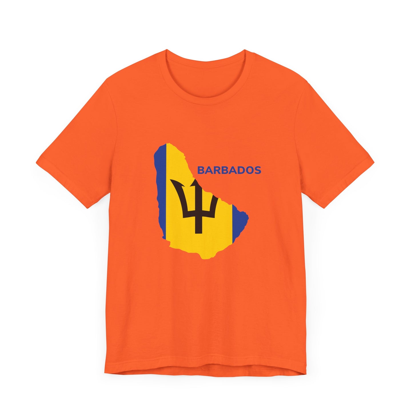 Unisex Jersey Barbados Map Flag Short Sleeve Tee