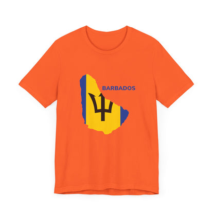 Unisex Jersey Barbados Map Flag Short Sleeve Tee