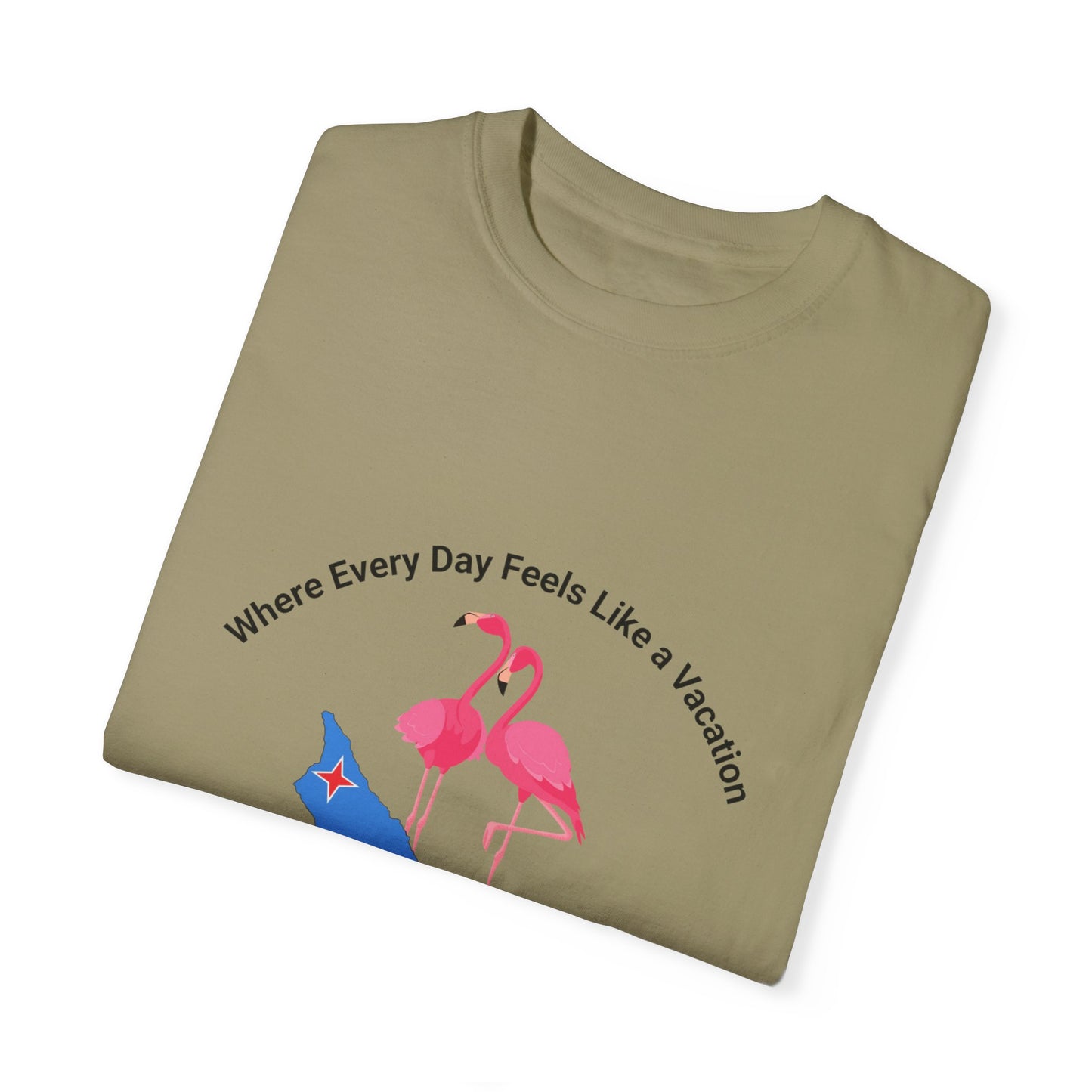 Vacation Vibe Unisex T-Shirt - Aruba Flamingos Design