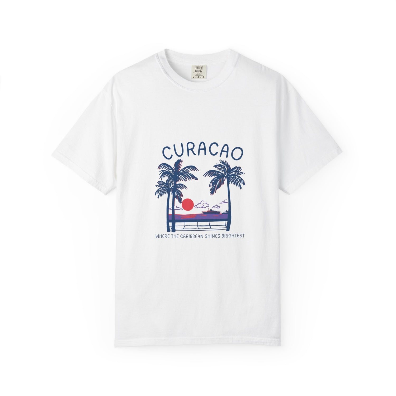 Curacao Sunset Tee - Unisex Garment-Dyed T-Shirt for Beach Lovers