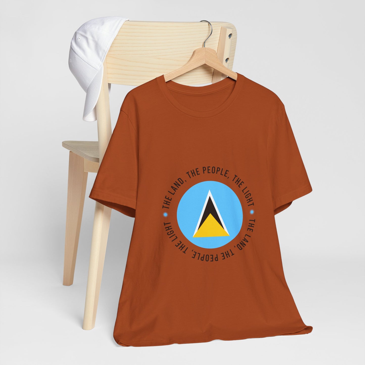 Unisex Jersey Korte Mouw Saint Lucia Vlag Shirt