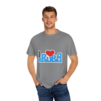 I Love Aruba Unisex Garment-Dyed T-Shirt