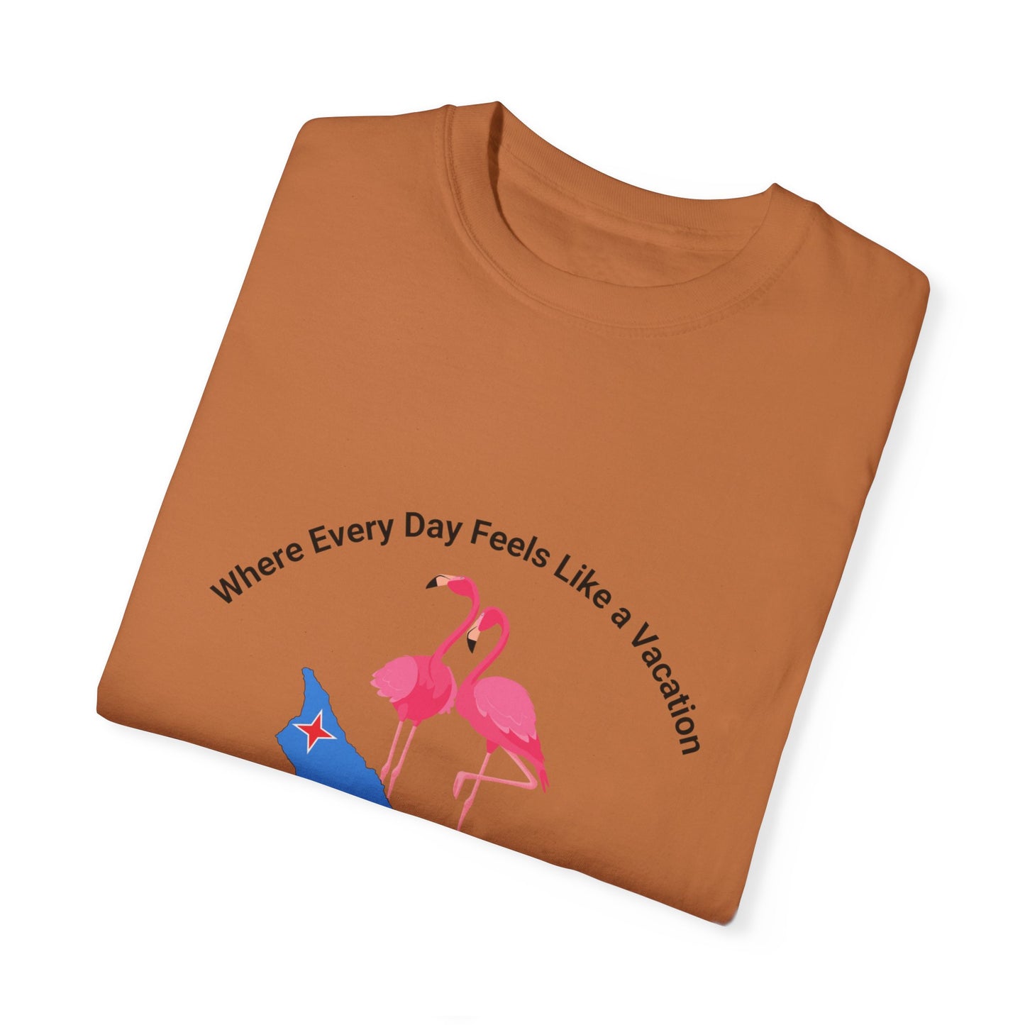 Vacation Vibe Unisex T-Shirt - Aruba Flamingos Design