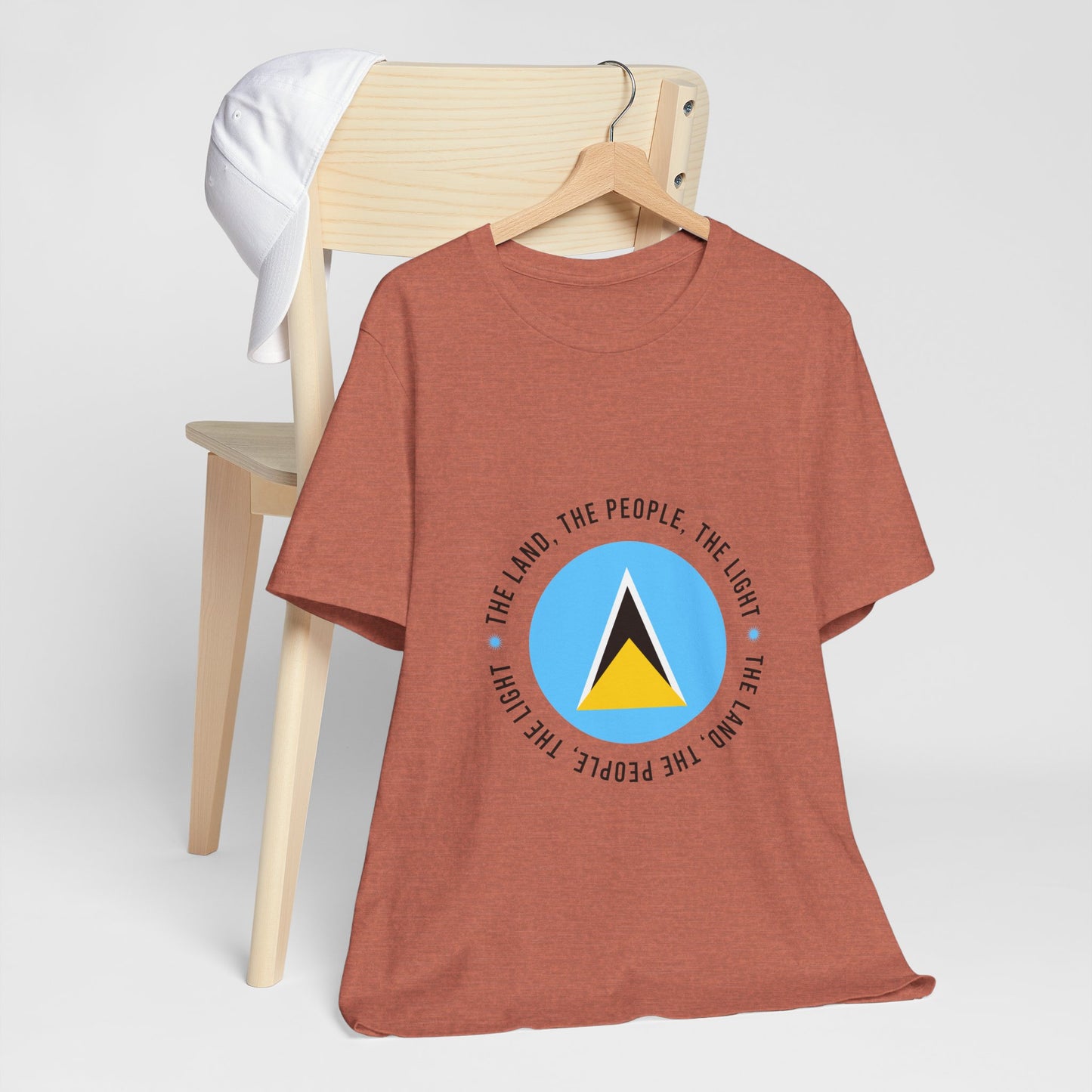 Unisex Jersey Korte Mouw Saint Lucia Vlag Shirt