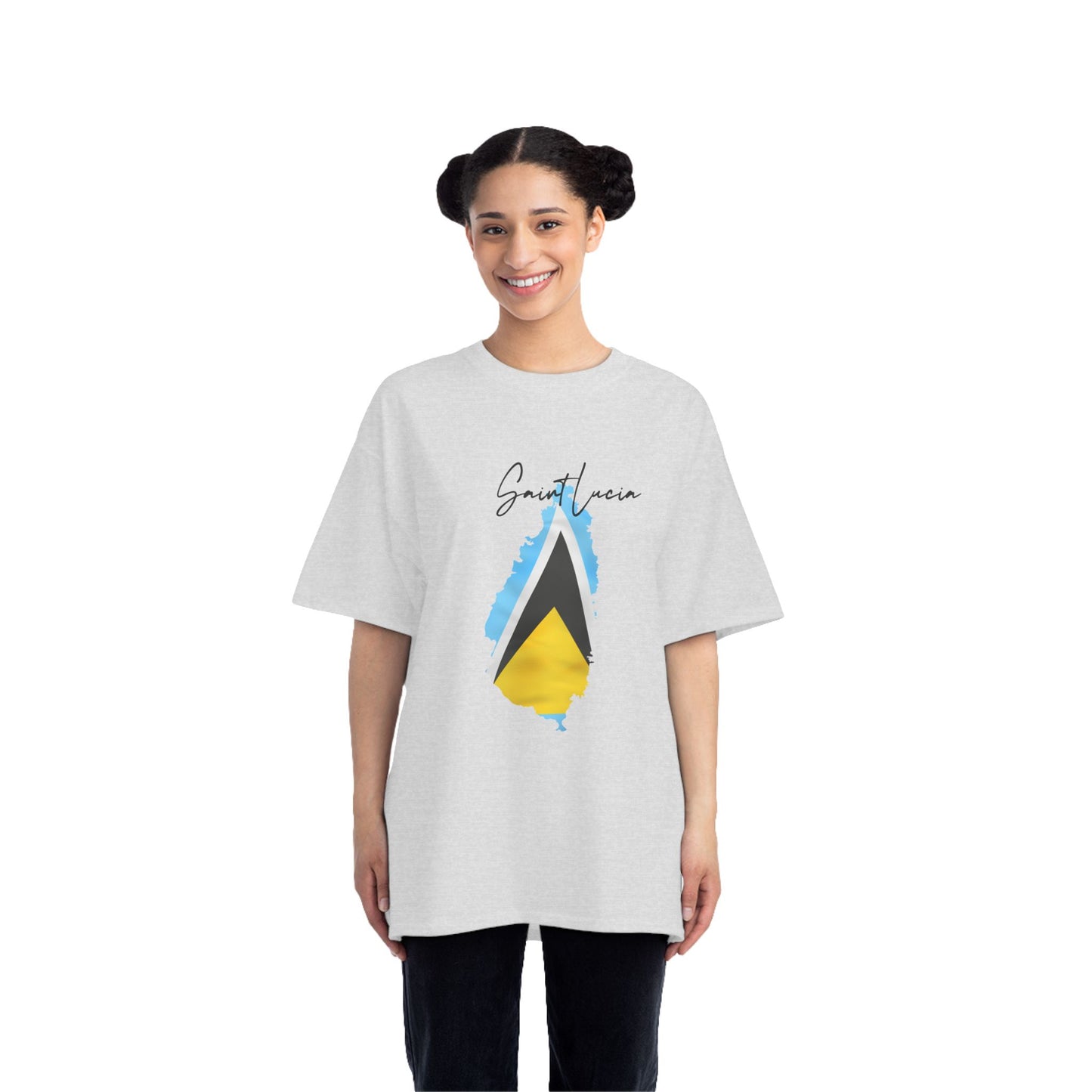 Saint Lucia Map Shape Flag T-Shirt
