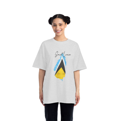 Saint Lucia Map Shape Flag T-Shirt