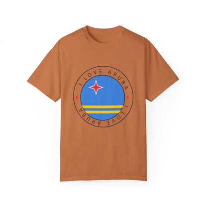 I Love Aruba Flag Unisex Garment-Dyed T-shirt