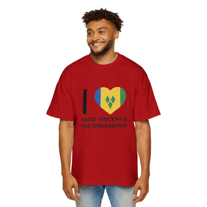 I Love Saint Vincent and the Grenadines Men's Heavy Oversized T-shirt