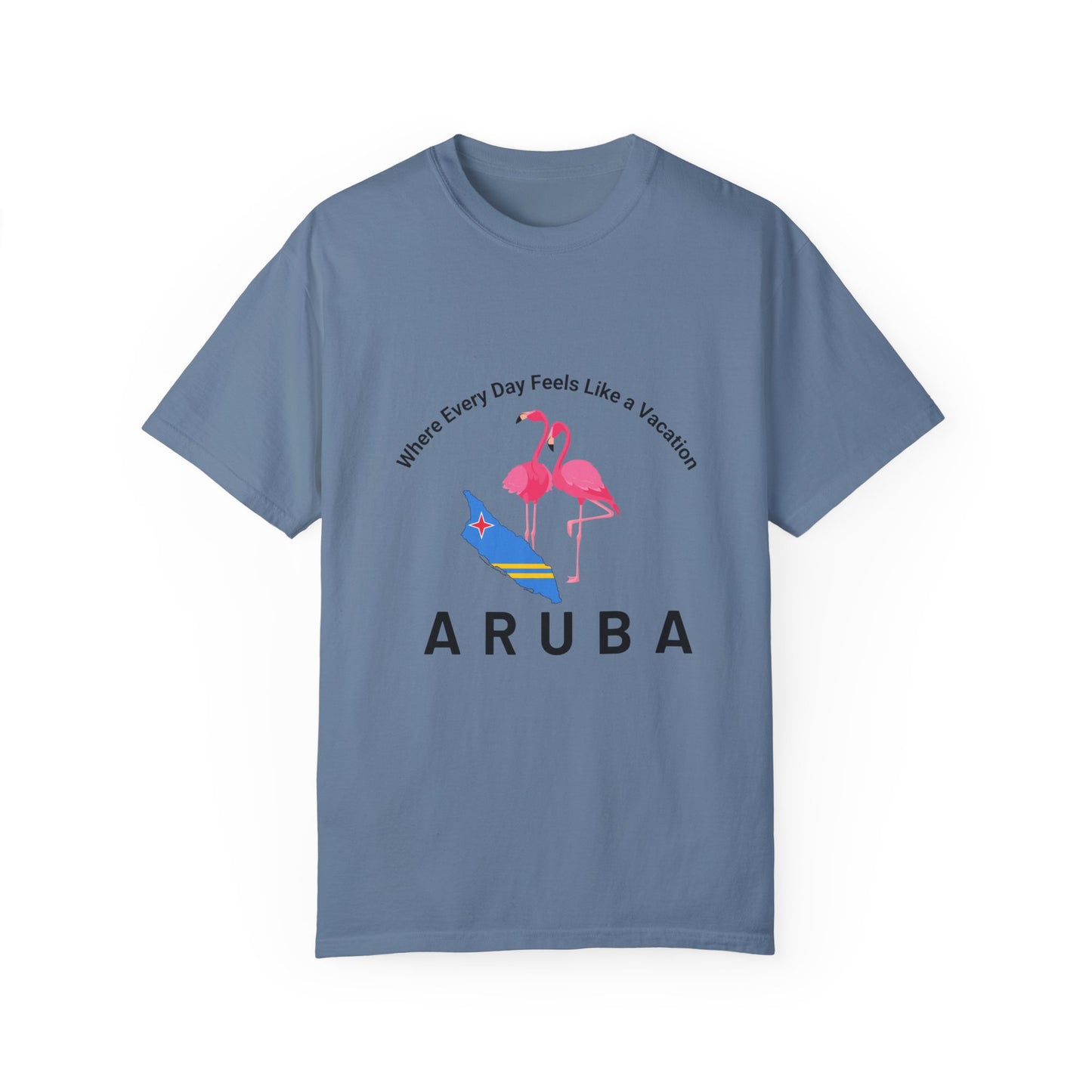 Vacation Vibe Unisex T-Shirt - Aruba Flamingos Design