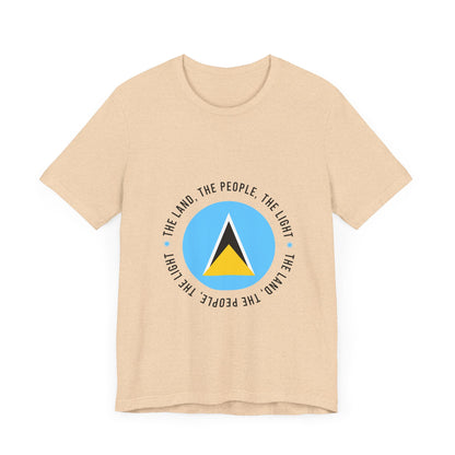 Unisex Jersey Korte Mouw Saint Lucia Vlag Shirt