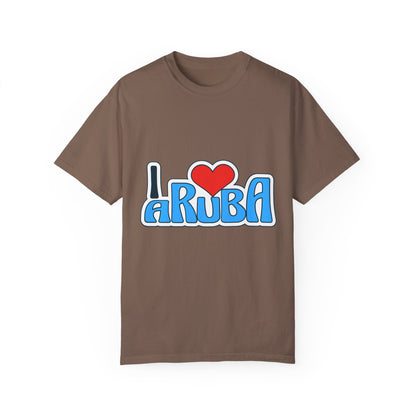 I Love Aruba Unisex Garment-Dyed T-Shirt