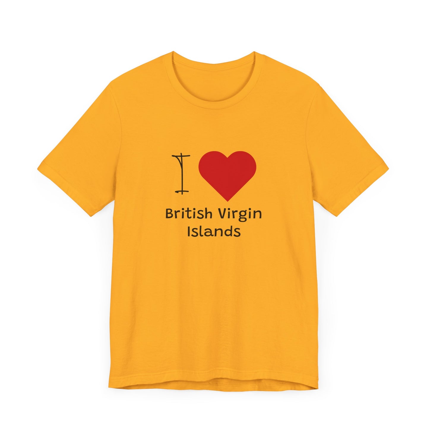 I Love British Virigin Island Unisex Jersey Short Sleeve Tee