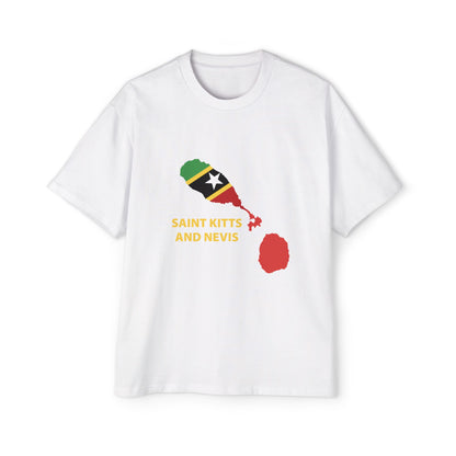 Saint Kitts and Nevis Map Men's Heavy Oversized Tee
