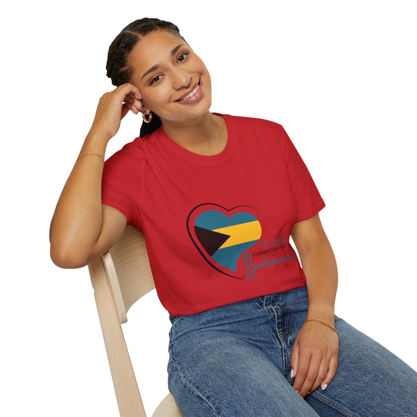 Bahamas Heart Shaped Flag  T-Shirt